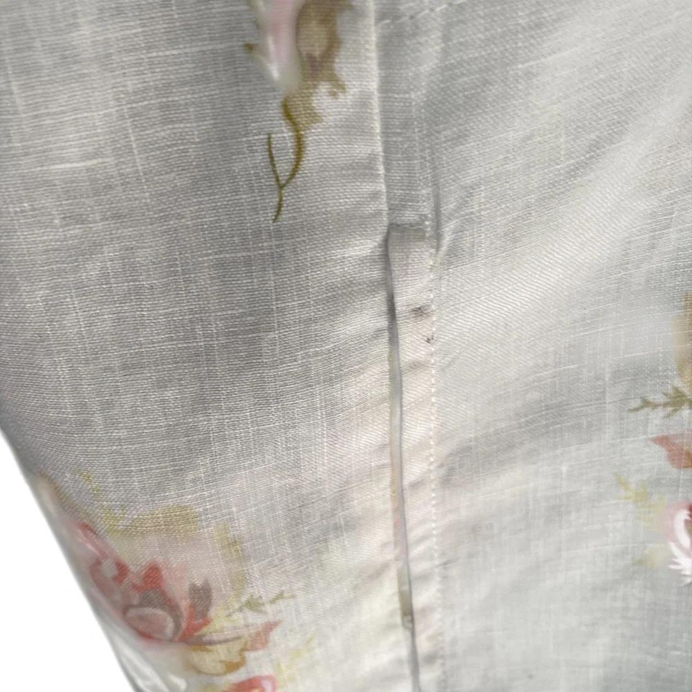 FOR CYNTHIA WOMEN'S FLORAL LINEN‎ / OPEN FRONT DRAPED DUSTER TOPPER COAT, MEDIUM - Picture 6 of 11